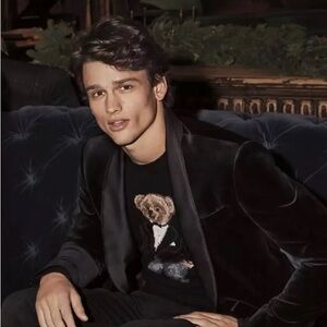 Ralph Lauren Teddy Bear Tuxedo Sweater Size S Iconic Piece